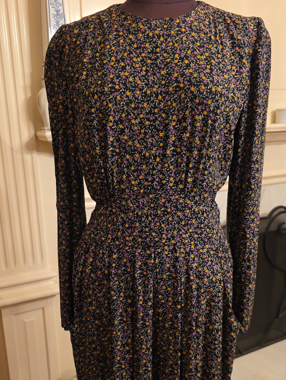 Vintage Long Sleeve Cotton Floral Dress